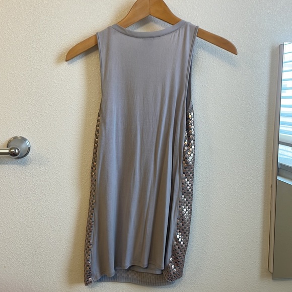 Sequin grey blue tank top XS - Picture 4 of 5